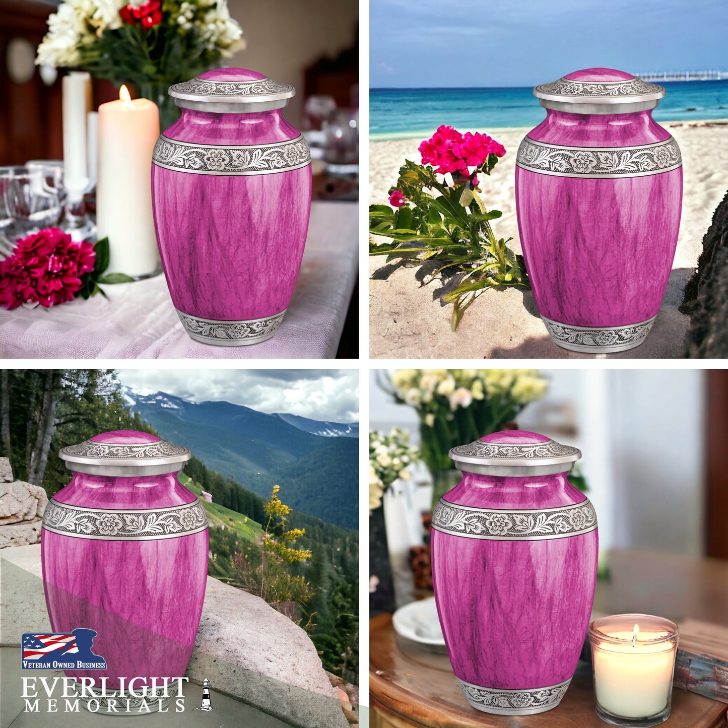 Watercolors Purple Adult Urn for Ashes