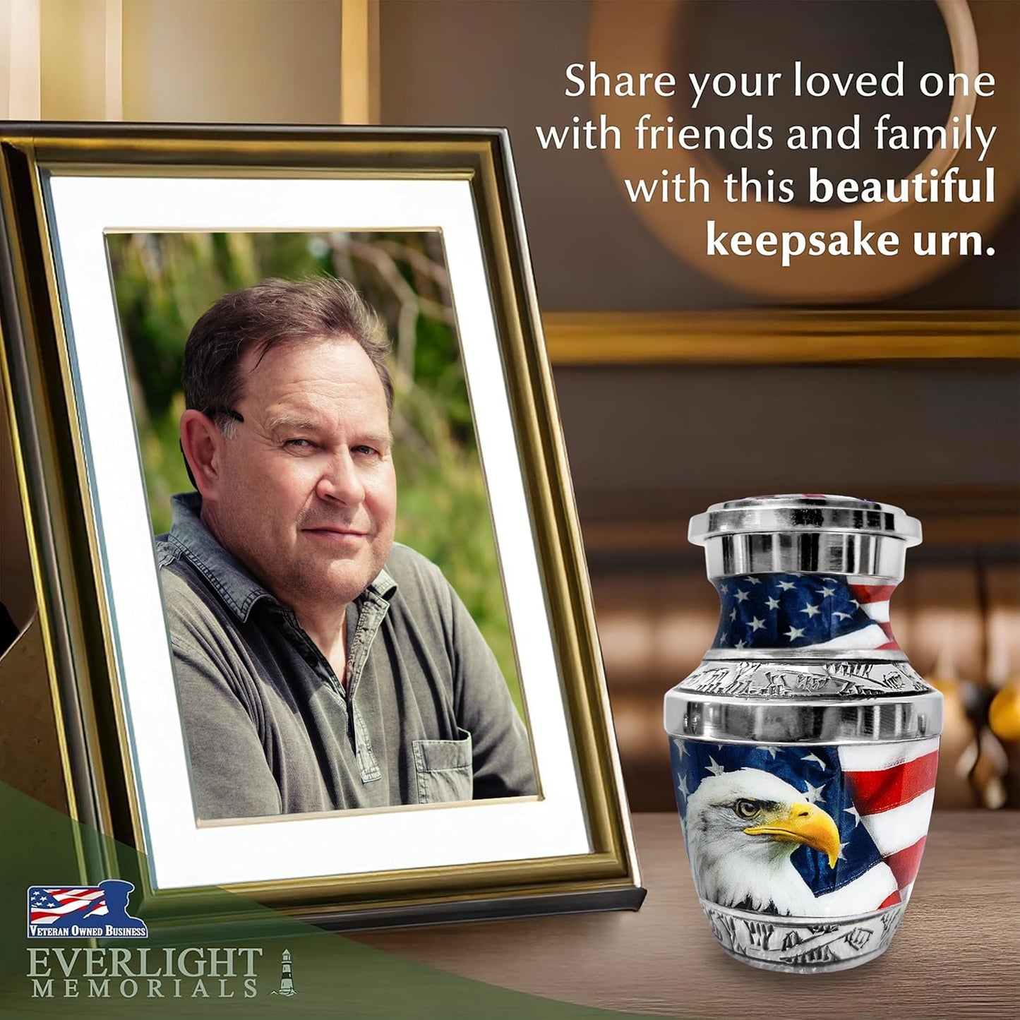 Patriotic American Eagle Small Keepsake Urn for Ashes