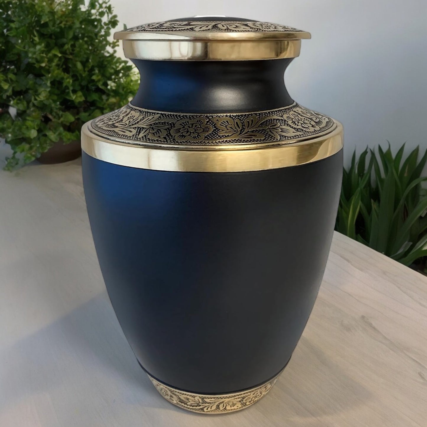 Grecian Classic Matte Adult Cremation Urn for Human Ashes, Large with Velvet Bag