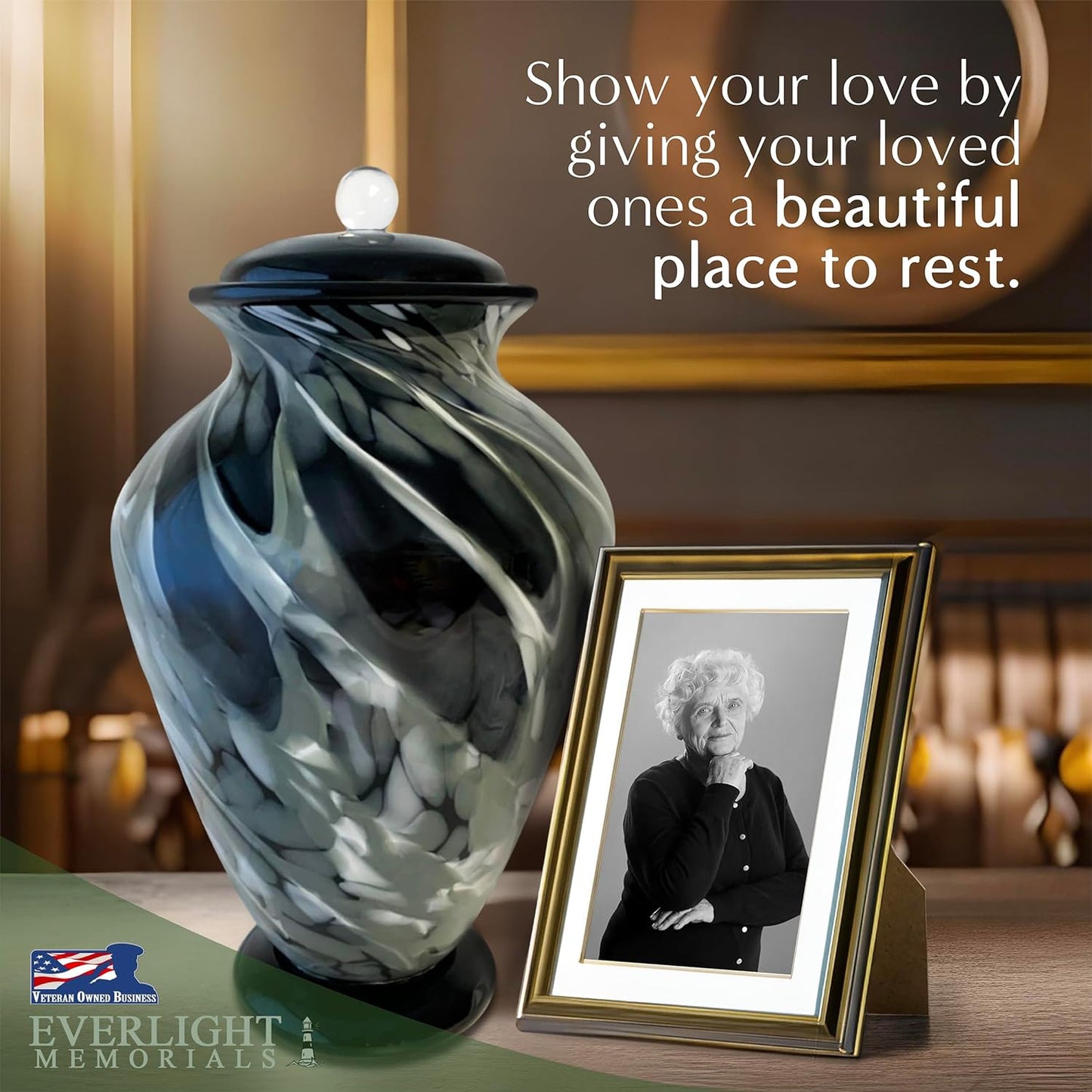 Silver Radiance Hand Blown Glass Cremation Urns for Human Ashes