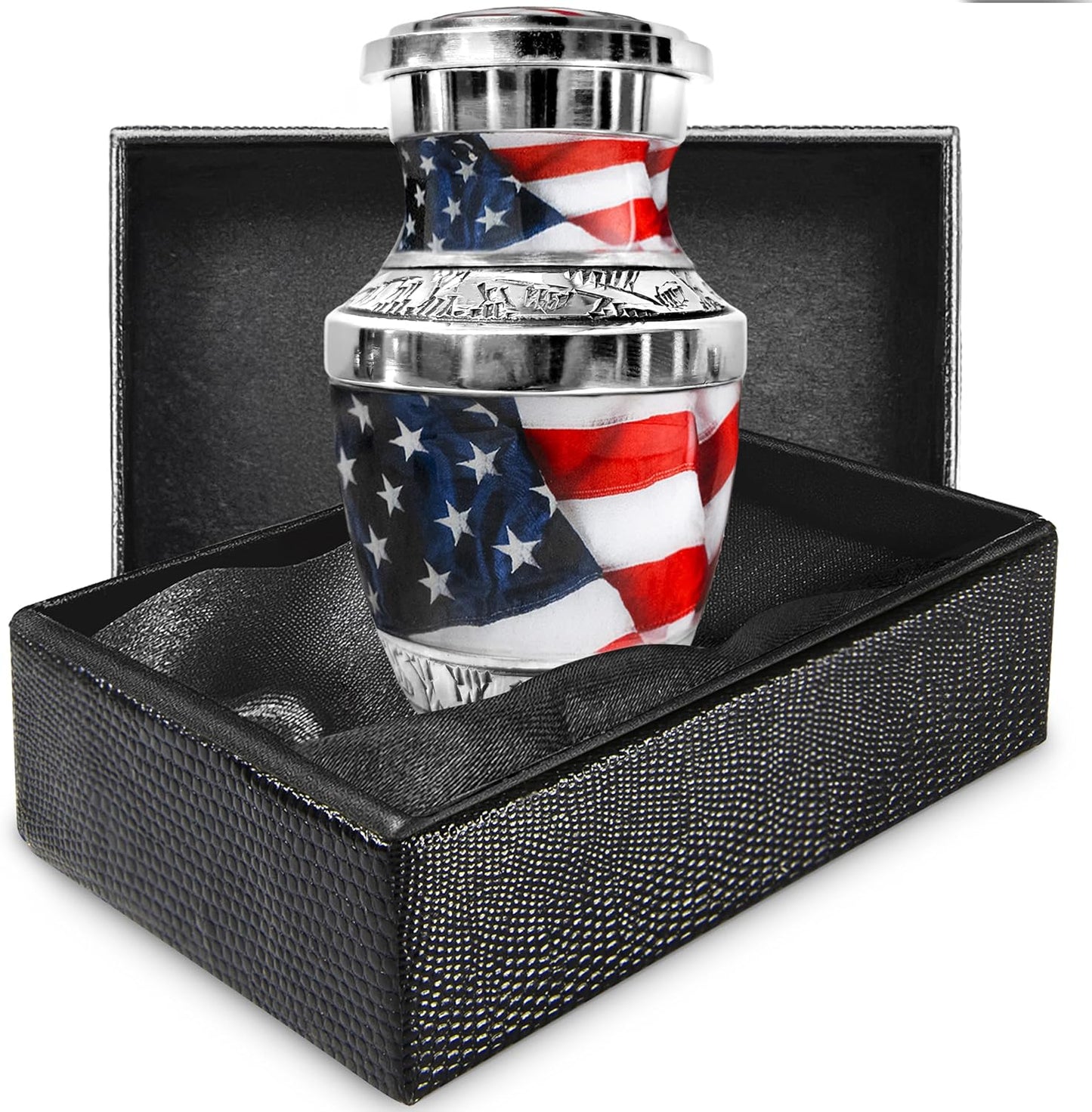 Patriotic American Flag Small Keepsake Urn for Human Ashes