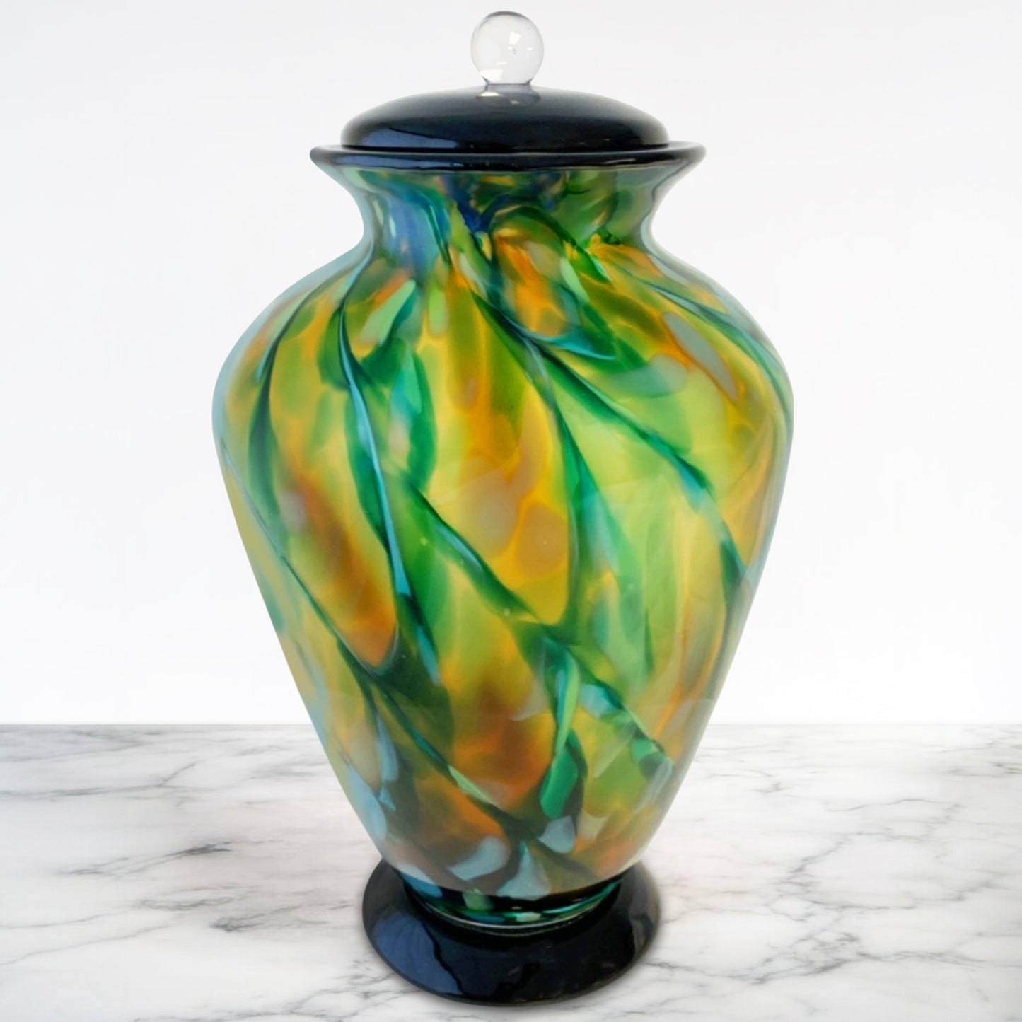 Spring Radiance Hand Blown Glass Cremation Urns for Human Ashes