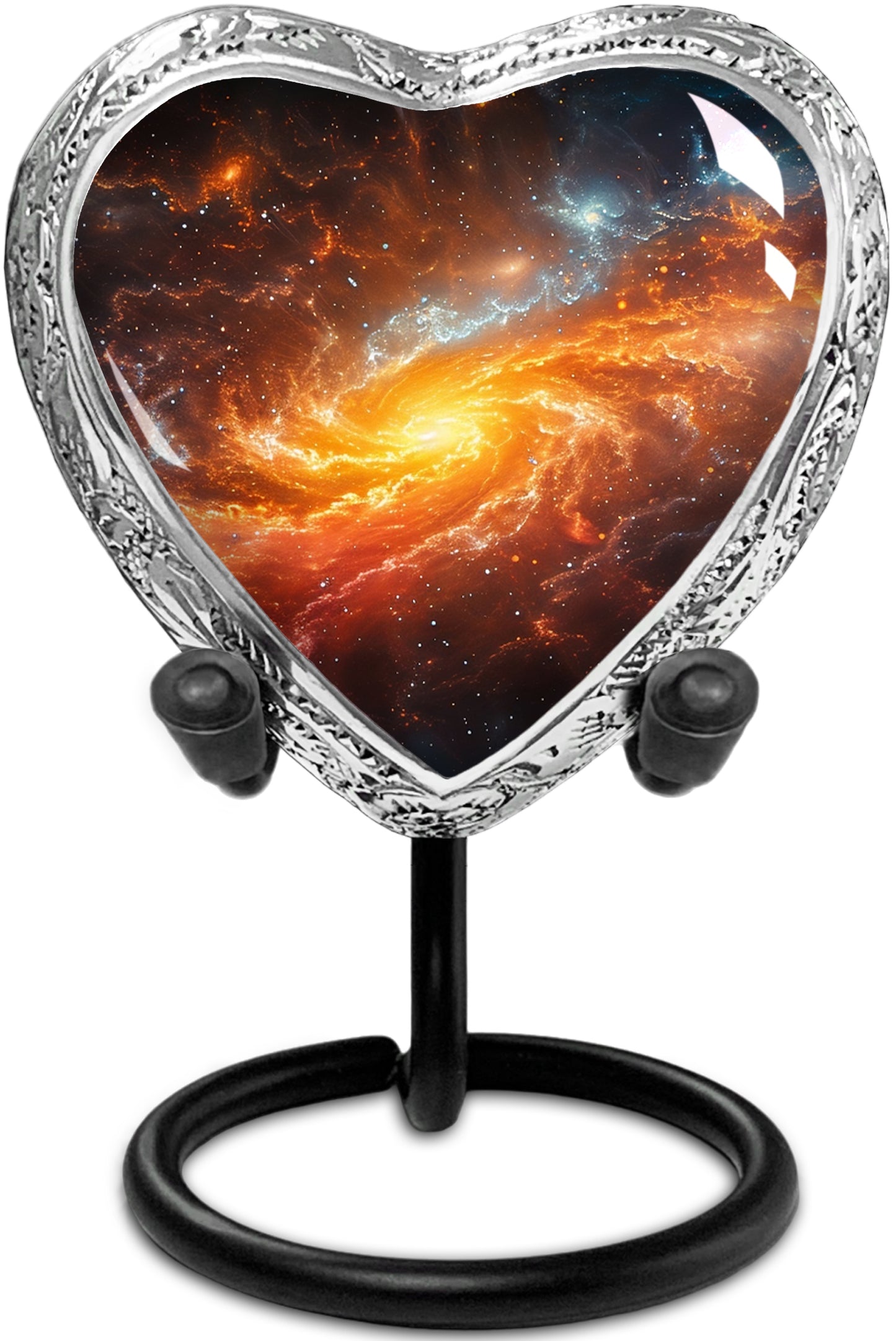 Heart Shaped Small Keepsake Cremation Urns for Human Ashes - Celestial Journey