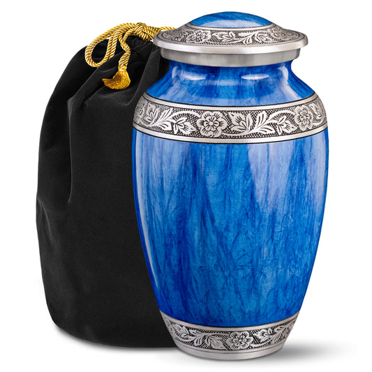 Watercolors Light Blue Adult Urn for Ashes