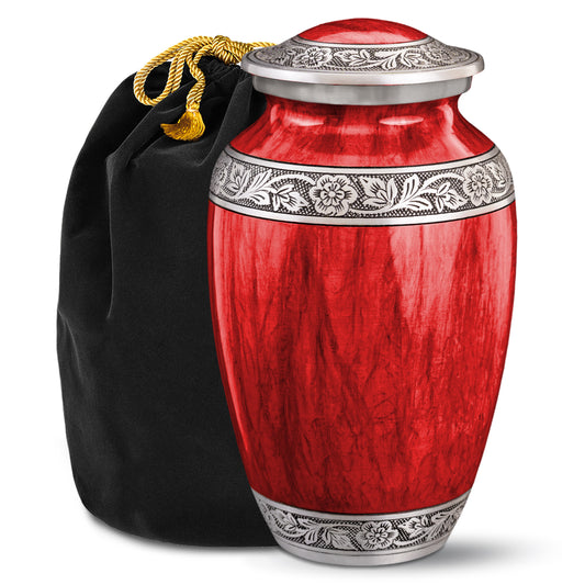 Watercolors Red Adult Urn for Ashes